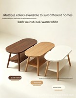 Table à thé ovale minimaliste à 2 niveaux en marbre pour petite cour, table de balcon à plateau elliptique, meuble plat et portable