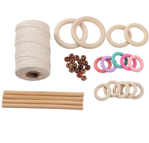 Perchas para plantas DIY, cordón <span class=keywords><strong>de</strong></span> macramé Natural <span class=keywords><strong>de</strong></span> 3mm, cuentas <span class=keywords><strong>de</strong></span> madera, anillos, palo <span class=keywords><strong>de</strong></span> madera, <span class=keywords><strong>Kit</strong></span> <span class=keywords><strong>de</strong></span> inicio <span class=keywords><strong>de</strong></span> macramé DIY para decoración del hogar - Product Image 2
