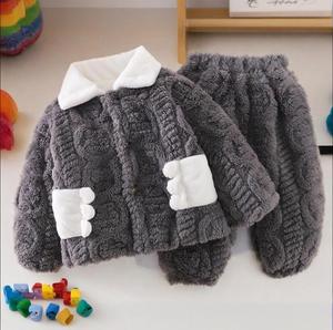 2025 Venta caliente bebé niño forro polar dibujos animados <span class=keywords><strong>ropa</strong></span> de casa 2 piezas salida de fábrica - Product Image 2