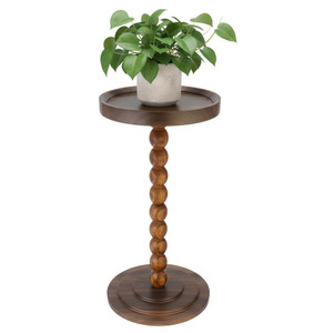 Estante Auxiliar Redondo Pequeño de <span class=keywords><strong>Madera</strong></span> de Nogal de Alta Calidad para Espacios Pequeños, Ideal para Sala de Estar y Dormitorio - Product Image 6