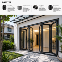 Puerta Plegable de Aluminio Certificada AOSTTER AS2047 con Resistencia a Impactos de Huracanes de 5000 Pa, Sellado Impermeable para Zonas Costeras