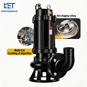 Pompe submersible à haut débit pour eaux usées, capacité de 200 m³/h, utilisée pour l'extraction et le traitement verticaux des eaux usées de rivière - Product Image 1