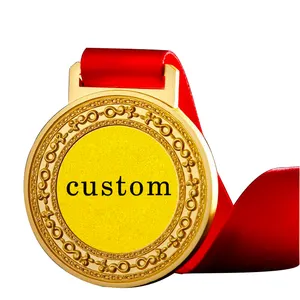 Medaglie su misura sublimazione argento bronzo oro Blank Award Blank Sport Marathon Medal con nastro customs tudent medal