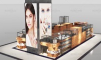 Kiosque de bijoux personnalisé, armoire de détail de centre commercial, Design moderne, kiosque de parfum en verre, comptoir de montre en bois, stand de vitrine à vendre