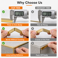 Bande de protection d'angle en PVC écologique Bahao, autocollante, flexible, chromée, pour murs, armoires, miroirs et cadres