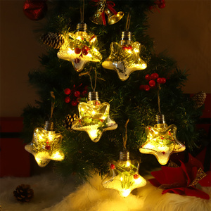 Handmade 10x10x5cm <b>LED</b> Translucent Christmas Ball Ornament Luminous Night <b>Light</b> Hanging Pendant High Quality Christmas <b>Tree</b> - Product Image 3