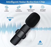 Microphone sans fil K15 3-en-1 pour tournages en extérieur, microphone cravate sans fil avec réduction du bruit pour l'enregistrement de courtes vidéos