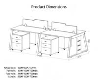 Ensemble bureau et chaise de bureau, poste de travail multi-personnes, bureau d'ordinateur avec écran, bureau pour employés, ensemble de mobilier de bureau