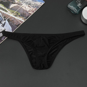 Nouvelle culotte <span class=keywords><strong>homme</strong></span> transparente en soie glacée, couleur unie, taille basse élastique, respirante et ultra-fine - Product Image 6