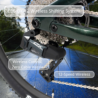 Vélo de montagne électrique en fibre de carbone EM19, moteur central Bafang M820, 12 vitesses, sans fil, débattement de 145 mm, batterie 720 Wh, étanche IPX6