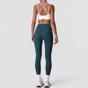 Ensemble de yoga YIYI à col carré et dos croisé, tenue de sport pour femme, effet push-up fessier et contrôle du ventre, ensemble de leggings extensibles pour la gym - Product Image 2
