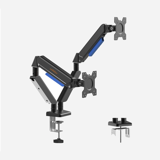Wholesale Dual Monitor Arm Hold Gas Spring Full Motion Dual Monitor Mount for 13 to 32 Inch Computer Screen