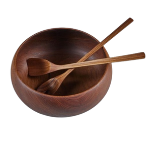 Ensemble de trois bols de service faits à la main pour hôtel et restaurant Bol en bois d'acacia fait à la main pour fruits et salade - Product Image 4