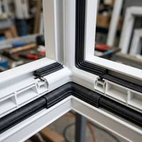Fenêtre coulissante horizontale en fibre de verre et PVC, sans entretien, compacte et peu encombrante, idéale pour les cuisines étroites