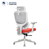 Chaise de bureau ergonomique moderne à dossier haut en maille, siège coulissant, accoudoirs 3D réglables, base en aluminium, capacité 200 kg, pour bureau à domicile
