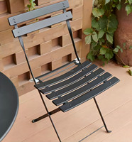 Ensemble table et chaises pliantes modernes en fer, empilables, imperméables, durables, avec plateau pliable, gain de place, pour usage extérieur et hôtelier