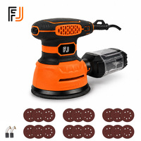Lijadora Orbital de 125 mm, 350 W, 230 V, Enchufe Europeo, Velocidad Variable de 6000-13000 OPM, con Caja Recolectora de Polvo para Madera, Metal y Automóviles