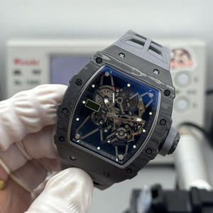 2026Luxury Black Carbon Fiber <b>Watch</b> Tourbillon Skeleton Movement <b>Rubber</b> Strap Men's Business Sports Waterproof Mechanical <b>Watch</b> - Product Image 2