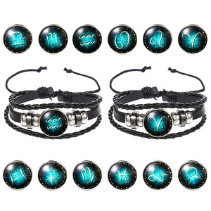 G2433 Vente en gros <span class=keywords><strong>Horoscope</strong></span> Bracelet lumineux tressé Bijoux brillant dans le noir Astrologie Bracelets <span class=keywords><strong>chinois</strong></span> 12 signes <span class=keywords><strong>du</strong></span> zodiaque - Product Image 1
