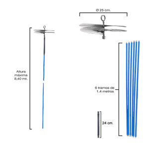 Kit di Spazzole per Pulizia Camini, 8,4 Metri x 250 mm di Diametro - Product Image 1