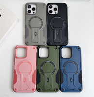 Étui de protection hybride magnétique avec chargement sans fil et béquille invisible pour iPhone 17 Air, 16E, 16 Pro Max, 15 Plus, 14, 13, 12, 11