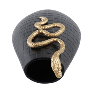 Vaso in alluminio a goccia con design a serpente per l'arredamento del soggiorno, vaso moderno per fiori con finitura testurizzata, centrotavola per ufficio. - Product Image 6