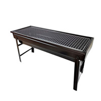 Barbecue portable pliable en acier inoxydable avec brochettes de 40 cm, alimenté au charbon de bois pour le camping en plein air