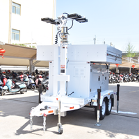 Tour d'éclairage solaire mobile personnalisée sur remorque, système MPPT 48V DC 360 °   Éclairage LED blanc 1200W pour la construction et les sites isolés