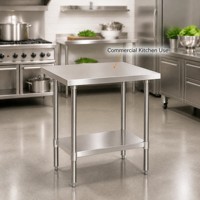 Tables en acier inoxydable 304/201, parfaites pour toutes sortes d'utilisations, comme les barbecues en plein air, les étagères de garage, etc.