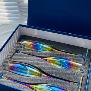 Juego de Copas de Vino Blanco de Lujo, Largas y Coloridas, de Cristal Electrochapado, Aptas para Lavavajillas, Ecológicas, para Uso en Hoteles - Product Image 1