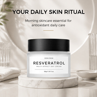 Crème de Jour Antioxydante au Resvératrol et à l'Huile de Pépins de Raisin OEM, Marque Privée, Hydratante, Anti-Âge, Raffermissante, Éclaircissante