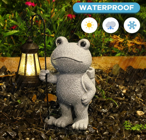 Estatua de Rana para Jardín, Decoración para Exteriores, Regalo Decorativo de Resina para Jardín con Energí<span class=keywords><strong>a</strong></span> Solar para Damas, Madres, Abuelas - Product Image 1