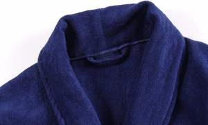 Customized <b>Kimono</b> Collar Adult <b>Men's</b> 100% Cotton Velour Breathable Warm Long Sleeve Bathrobe with Front Logo - Product Image 3