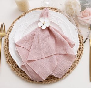 High Quality Wedding Cotton White Cheesecloth Napkin Table's Friends <b>Muslin</b> Ivory Tea Towel Handcrafted Gauze <b>Cloth</b> Napkins - Product Image 5