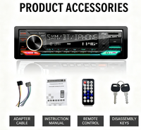 Pabrik Grosir 1 Din Car Stereo MP3 Player dengan FM Transmitter BT 5.0 2 Port USB Layar LCD Besar Amplifier & Radio Tuner