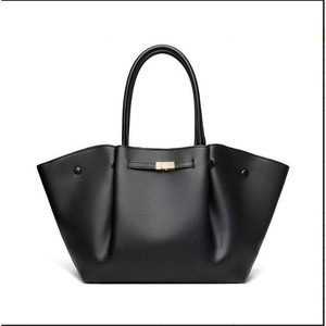 Black Lychee Pattern Tote Bag Horizontal <b>Square</b> Lock Closure Minimalist Style Everyday Use - Product Image 4