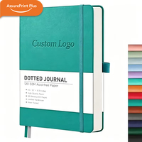 Carnet A5 à points, papier 120 g/m² sans acide, couverture rigide en cuir PU, avec porte-stylo, logo personnalisé pour fournitures de bureau professionnelles