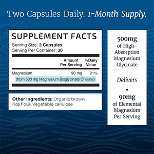 Complément alimentaire en capsules de glycinate de magnésium chélaté biologique végétalien 500 mg, certifié GMP, formule et emballage personnalisables, marque privée - Product Image 6