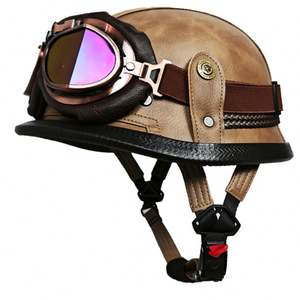 Casco de cuero hecho a mano de estilo alemán, casco unisex para las cuatro estaciones, casco para bicicleta eléctrica, casco de acero vintage - Product Image 6