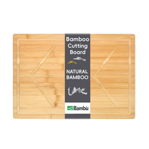 Tablas de Cortar de Bambú Natural al por Mayor WDF con Asas Laterales, Tabla de Cortar con Ranura para Jugos - Product Image 1