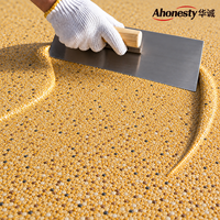 Revêtement de surface en galets acryliques, finition pierre flexible liée à la résine, application au truelle liquide pour balcon, toit, sol, mur
