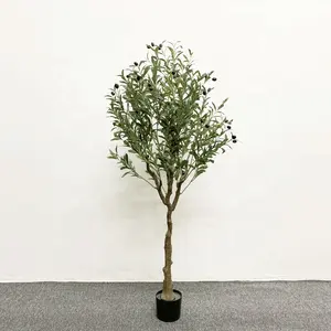 150厘米人造植物树家居装饰盆景树塑料植物盆花园景观现代假大人造橄榄tr