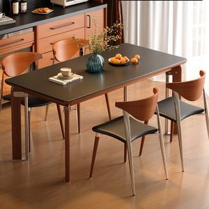 Mesa de Comedor Rectangular Atemporal de Piedra Sinterizada Negra, Mueble Combinado Estable - Product Image 2