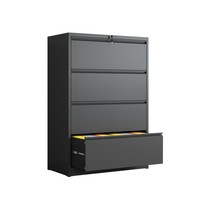 Dingshengnuo KX-009 Armoire de classement verticale minimaliste à 4 tiroirs en acier, verrouillable, avec roulettes mobiles, pour bureau, école, classement de fichiers A4/FC