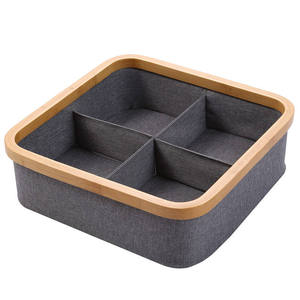 Raytop Containers Perfume 4 Compartment Cosmetic Foldable Divide Boxes Underwear Cloth Storage Organizer