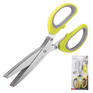 Stainless Steel Multi Paper cutting scissor 5 layer scissor chop herb blades Kitchen Scissors