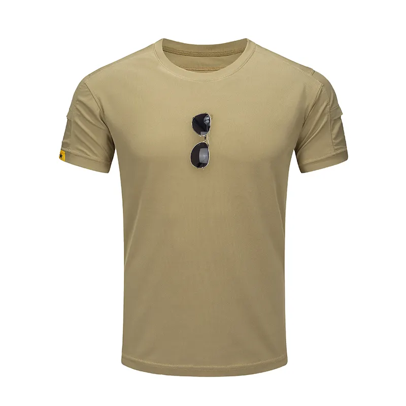 T-shirt tactique multifonctionnel à manches courtes tactique de deuxième génération de couleur pure pour homme