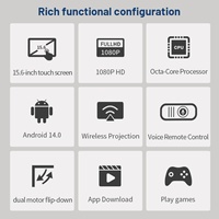 Moniteur d'appui-tête de voiture LCD Android 14.0 à commande manuelle avec USB 4K/1080P, design rabattable portable, CarPlay pour Denza D9 EV
