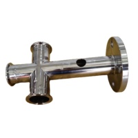 Tuyau hygiénique quatre voies en acier inoxydable de qualité supérieure, finition miroir, soudé au laser, qualité alimentaire, production en série personnalisée, Jiangsu