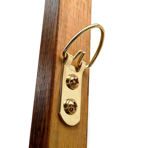 Gold Plated Brass Hanging Ring Picture <b>Frame</b> Hook Double Hole Rectangular Shape 10-15kg Load Capacity Wall <b>Mount</b> Hardware - Product Image 2